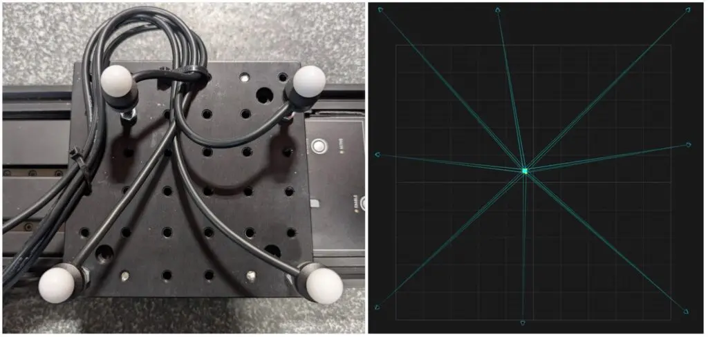 x260_accuracy_image1-2000x953 Figure 1: Left: The markers mounted to a linear stage. Right: A top-down view of the 3D volume.
